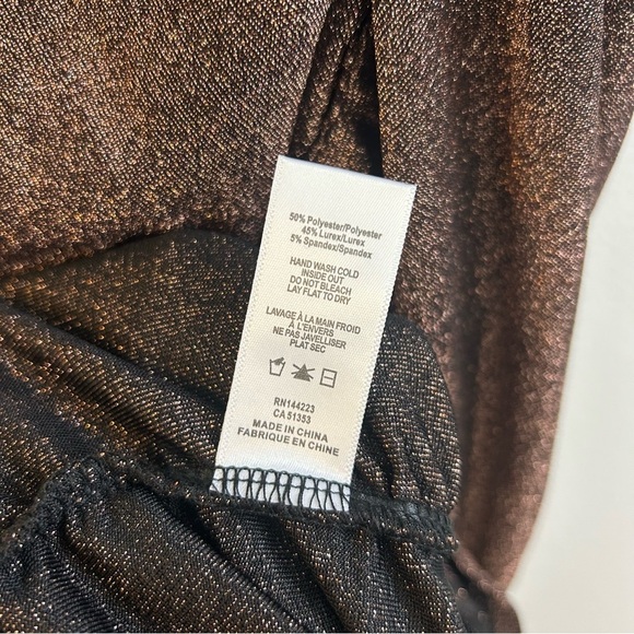 NWT Bishop & Young Rose Gold Metallic One Sleeve Bodycon Dress Size M - Picture 10 of 10